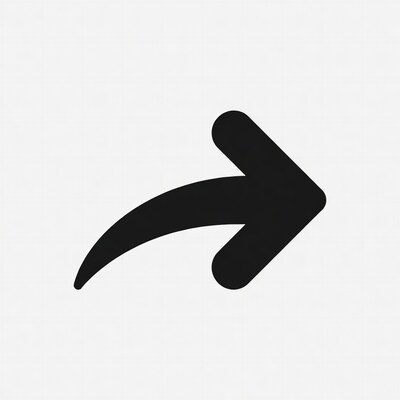 Black curved arrow icon