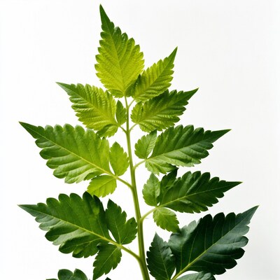Cannabis leaves on white background