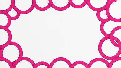 Pink circles frame isolated background