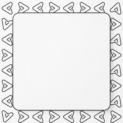 White Square with Arrow Border