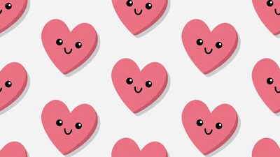 Cute Pink Smiling Hearts Pattern