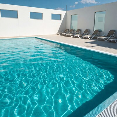 Rooftop Pool with Lounge Chairs
