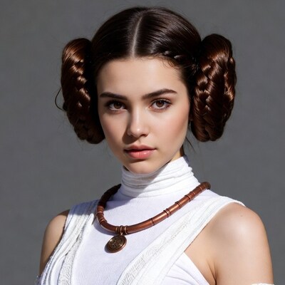 Woman with Princess Leia Buns