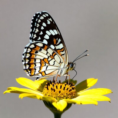Butterfly on yellow flower