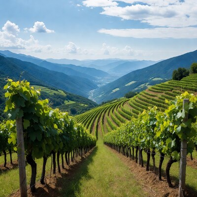 Vineyards in Mountain Valley