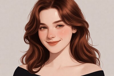 Beautiful woman with wavy red hair