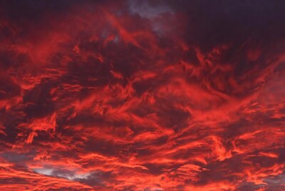 Red Sunset Clouds in Sky