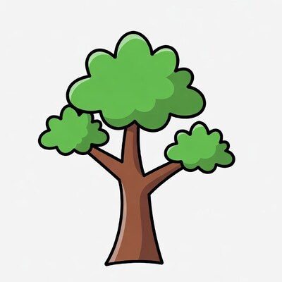 Cartoon green tree illustration