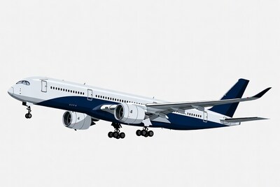 White and Navy Airplane Illustration