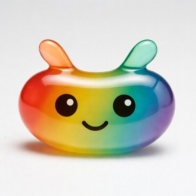 Rainbow Jelly Bunny Figure