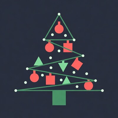 Geometric Christmas Tree Illustration