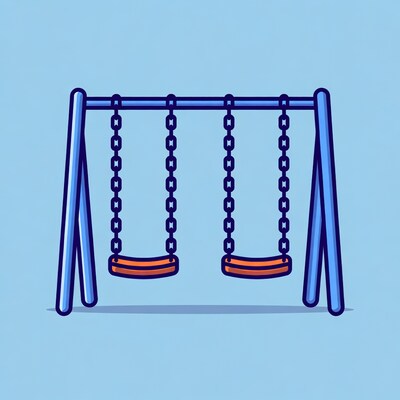 Blue Swing Set Illustration