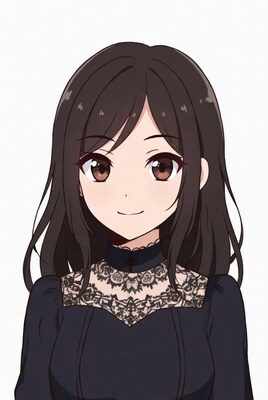 Anime girl with long brown hair