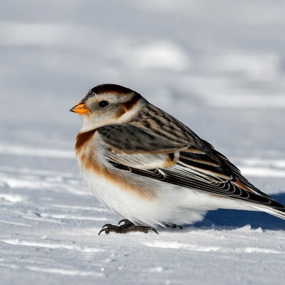 Snow Bunting on Snow