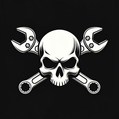 Skull with Crossed Wrenches