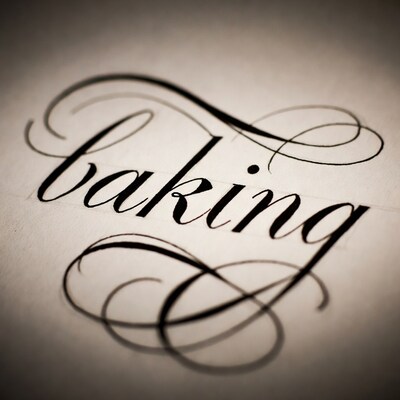 Elegant Calligraphy Baking Text