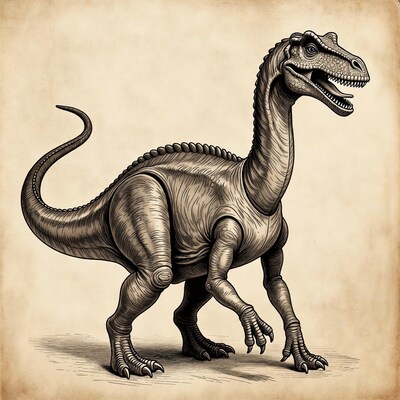 Roaring Allosaurus Dinosaur Illustration