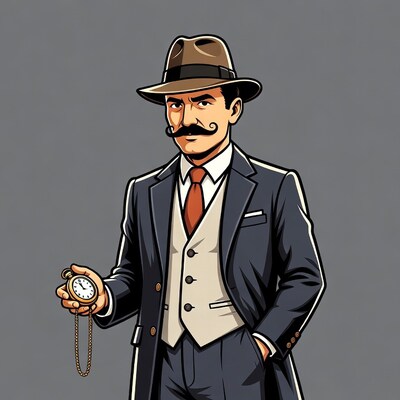Man holding pocket watch