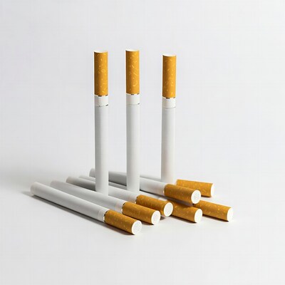 Cigarettes on white background