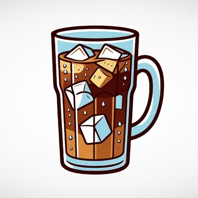 Iced Cola Glass Illustration
