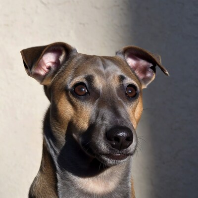 Greyhound dog close-up portrait