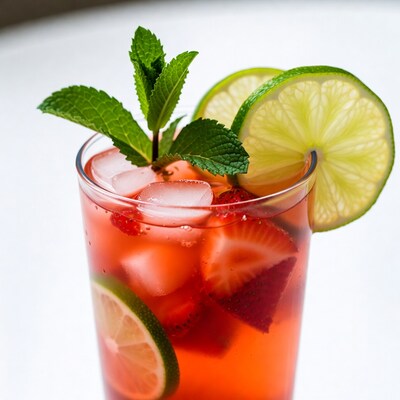 Strawberry Lime Mint Drink