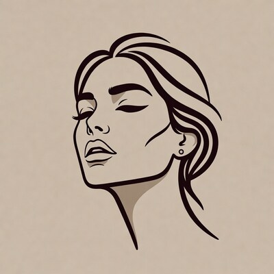 Profile of Woman with Closed Eyes