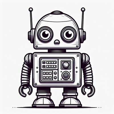 Cute cartoon robot illustration