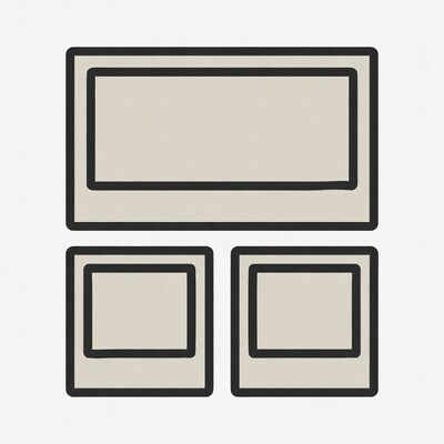 Three Empty Picture Frames Illustration