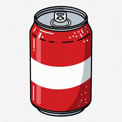Red soda can illustration