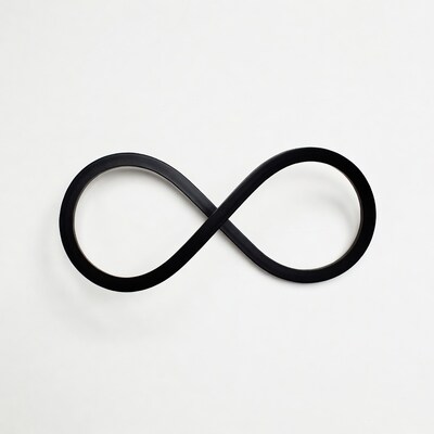 Black infinity symbol isolated