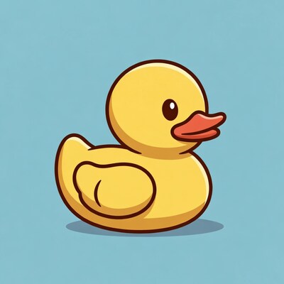 Cute yellow rubber duck illustration