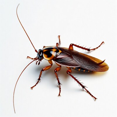 American Cockroach on White Background