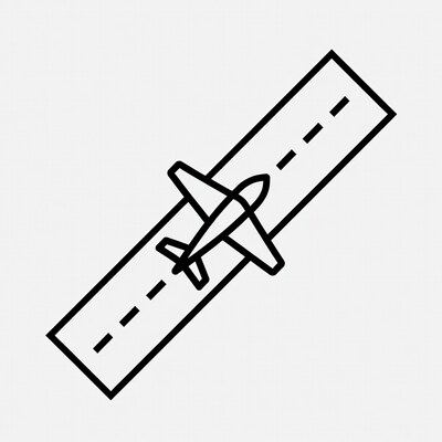 Airplane on Runway Icon
