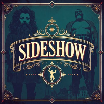 Vintage Sideshow Bearded Lady Strongman Poster