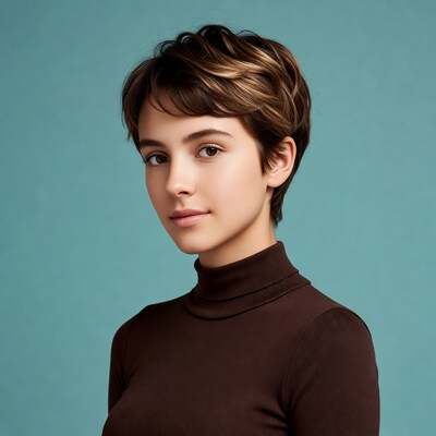 Woman with short brown hair