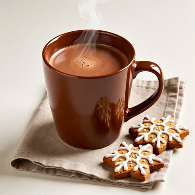 Hot cocoa with snowflake cookies