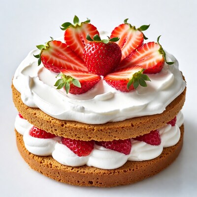 Strawberry Cake with Whipped Cream