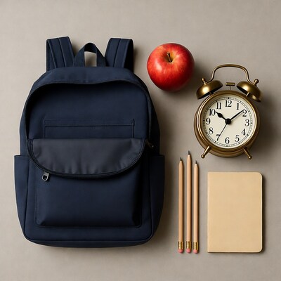 Back to School Supplies Flat Lay