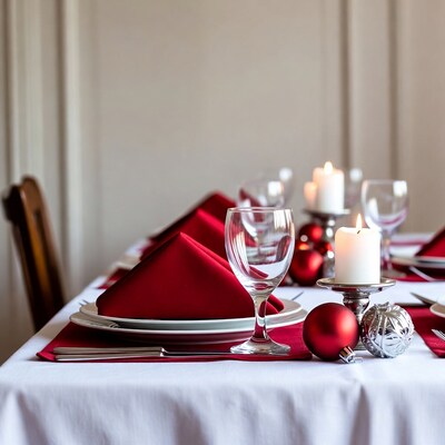 Elegant Christmas Dinner Table Setting
