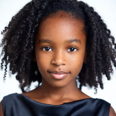 African-American girl with curly hair