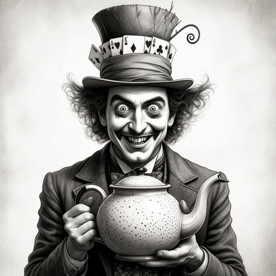 Mad Hatter holding teapot