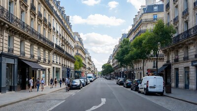 Parisian Street with Haussmann Buildings