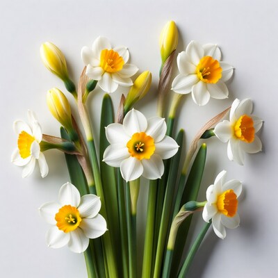 White Daffodils with Yellow Centers