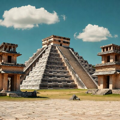 Chichen Itza Pyramid with Flanking Temples