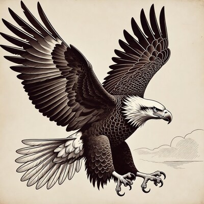 Bald Eagle with Wings Spread