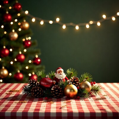 Santa Claus Christmas Centerpiece on Table