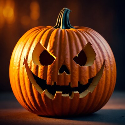 Carved Jack-o'-lantern Pumpkin