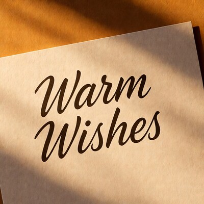 Warm Wishes on beige paper
