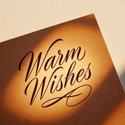 Warm Wishes on Brown Card